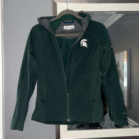 Columbia Zip Up Rain Jacket - MSU SPARTANS- XS - Picture 1 of 2